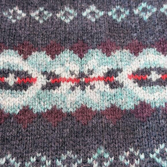 Vintage Eddie Bauer Lambswool Fair Isle Sweater Vest Women’s LG 90s Wool Knit - Picture 9 of 9